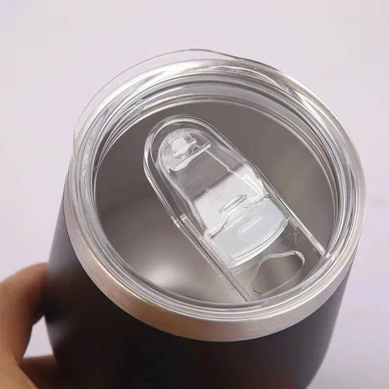 360ml Double Wall Vacuum Insulated Cup 304 Stainless Steel Eggshell Wine Tumbler for Coffee Tea Red Wine Office Home Travel
