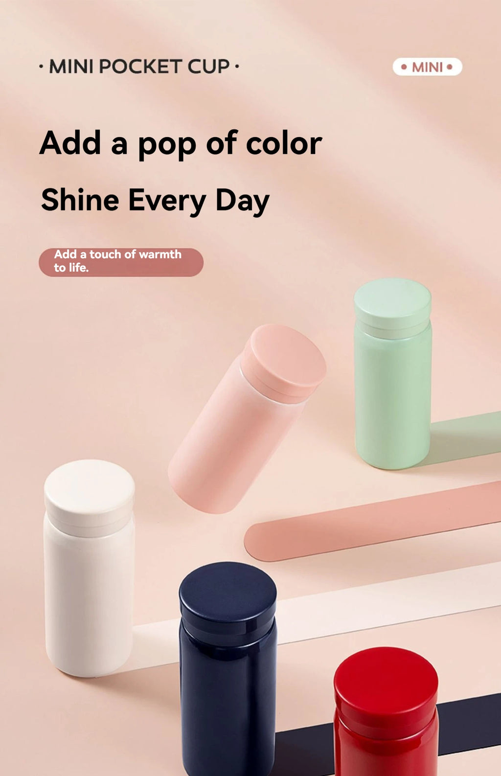 200ML/300ML Mini Insulated Cup Stainless Steel Pocket Cup Car Vacuum Flasks Coffee Cup Portable Leak-proof Thermal Water Bottle