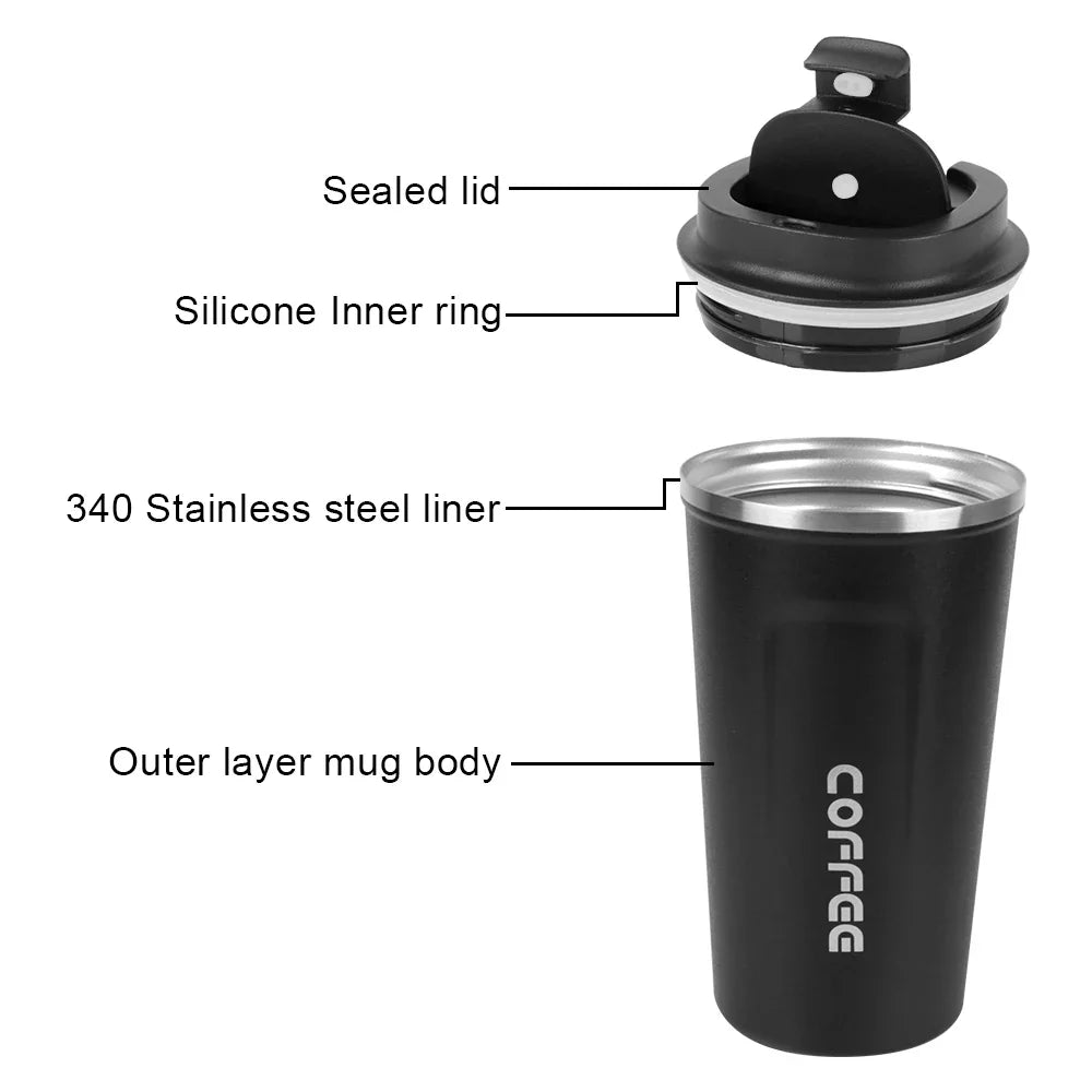 380 510ML Double Wall Stainless Steel Insulated Coffee Mug Leak Proof Car Travel Thermos Tumbler Tea Water Cup