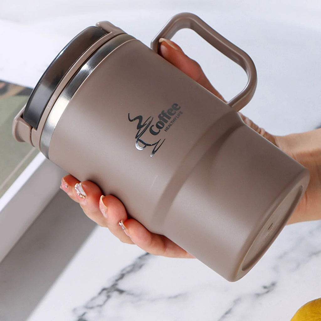 450/500ml 304 Stainless Steel Coffee Cup With Strainer & Spoon Double Wall Insulated Mug Student Portable Drinking Cup Drinkware
