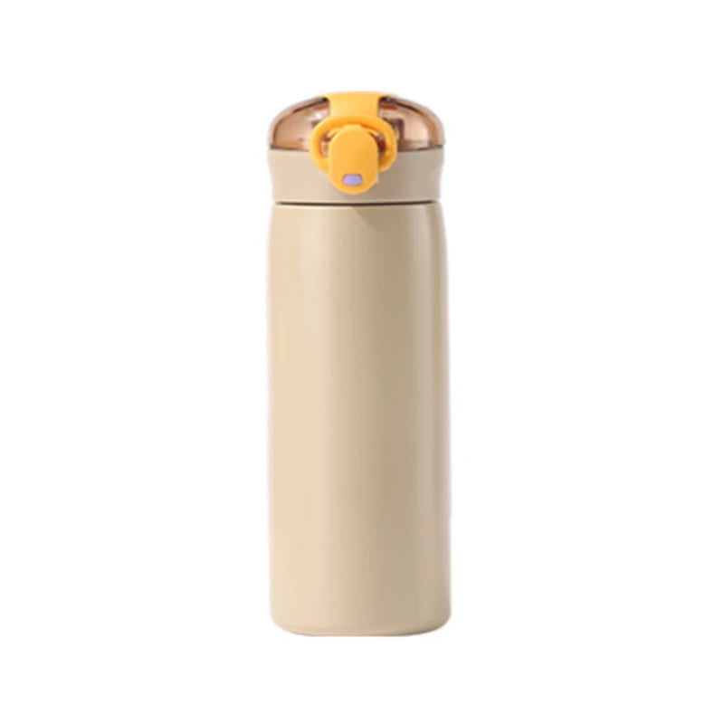 1pc 320/460ML Stainless Steel Thermal Bottle Portable Kids Straw Mug Cold and Hot Thermal Thermos Student Water Bottle