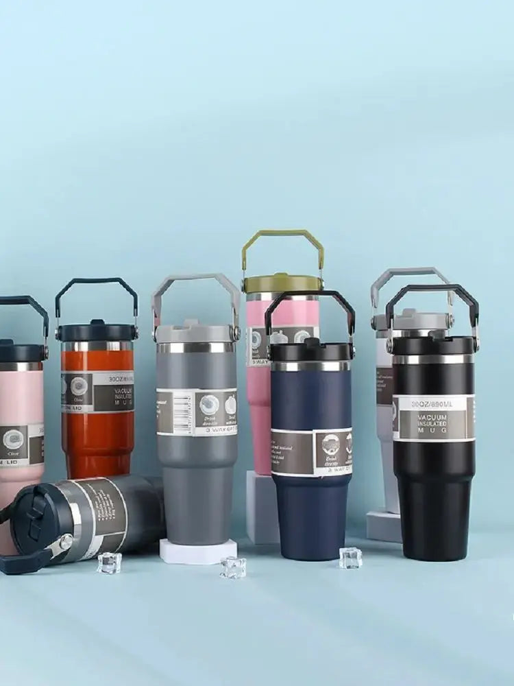 890ml Ultra Large Capacity Insulated Cup 304 Stainless Steel Insulated Cup Cold Insulated Outdoor Portable Ice Cream Cup