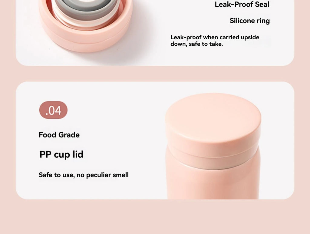 200ML/300ML Mini Insulated Cup Stainless Steel Pocket Cup Car Vacuum Flasks Coffee Cup Portable Leak-proof Thermal Water Bottle