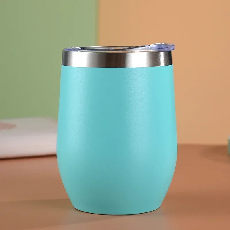360ml Double Wall Vacuum Insulated Cup 304 Stainless Steel Eggshell Wine Tumbler for Coffee Tea Red Wine Office Home Travel