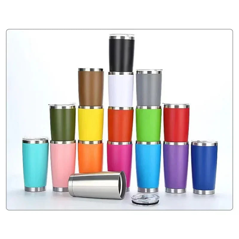 20oz High Color Double Layer Stainless Steel Insulated Cup Car Cup Ice Cream Cup Beer Cup Outdoor Portable Water Cup