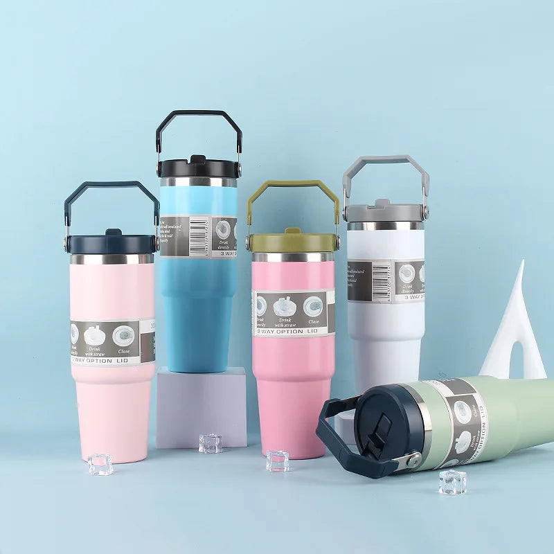 890ml Ultra Large Capacity Insulated Cup 304 Stainless Steel Insulated Cup Cold Insulated Outdoor Portable Ice Cream Cup