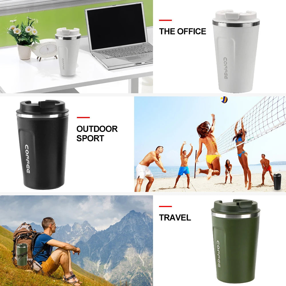 380 510ML Double Wall Stainless Steel Insulated Coffee Mug Leak Proof Car Travel Thermos Tumbler Tea Water Cup