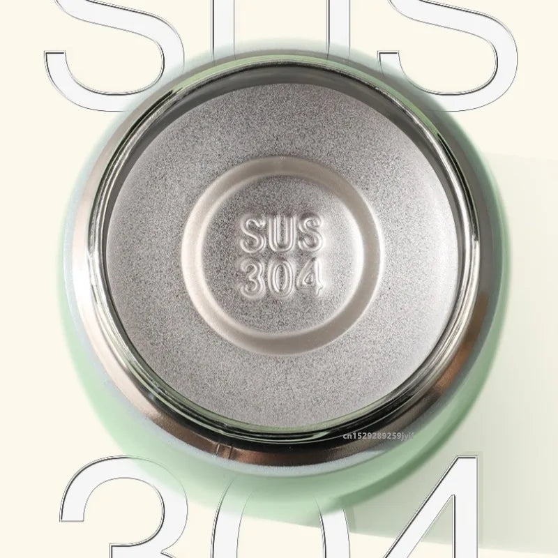 1pc 320/460ML Stainless Steel Thermal Bottle Portable Kids Straw Mug Cold and Hot Thermal Thermos Student Water Bottle