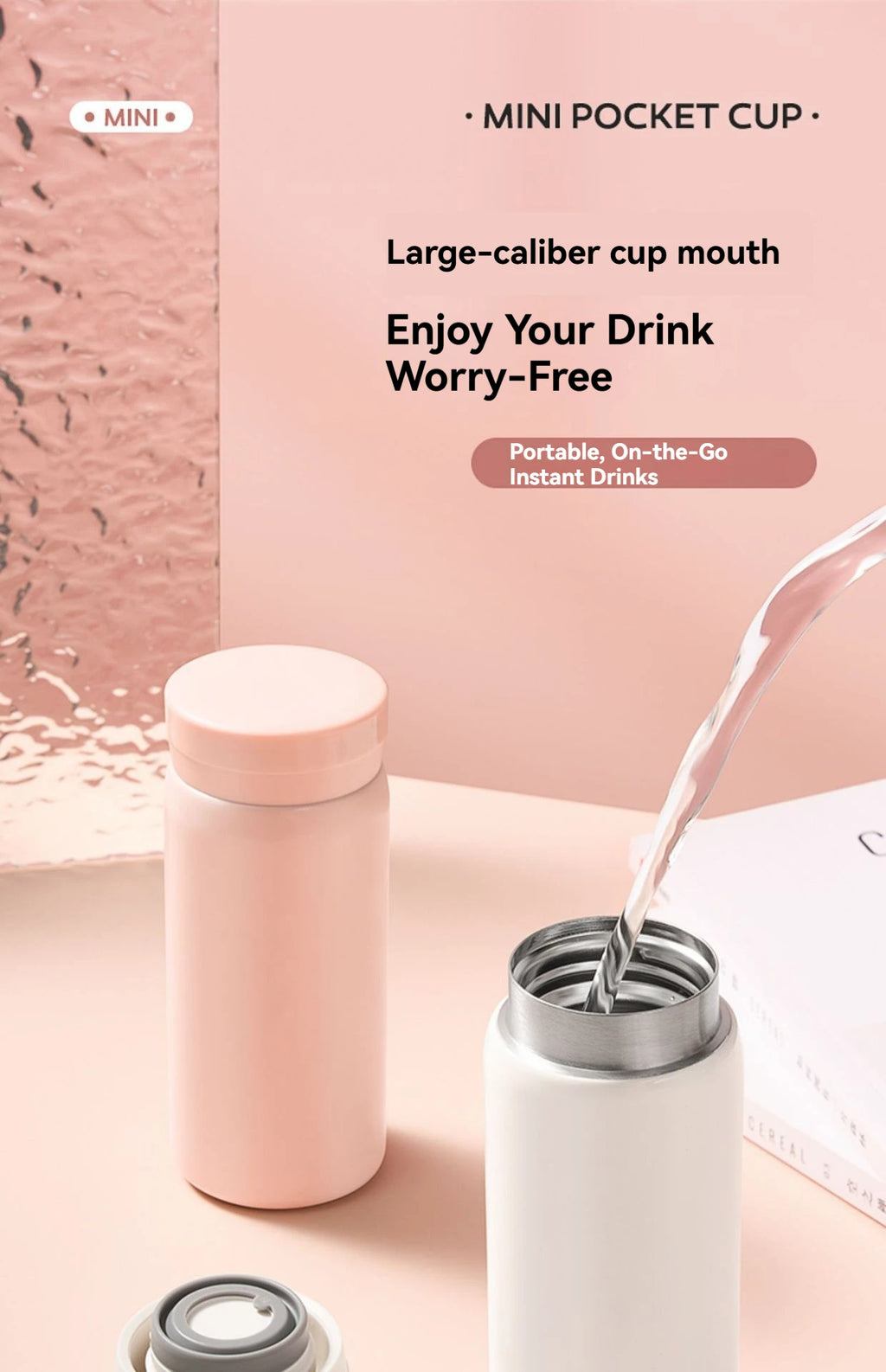 200ML/300ML Mini Insulated Cup Stainless Steel Pocket Cup Car Vacuum Flasks Coffee Cup Portable Leak-proof Thermal Water Bottle