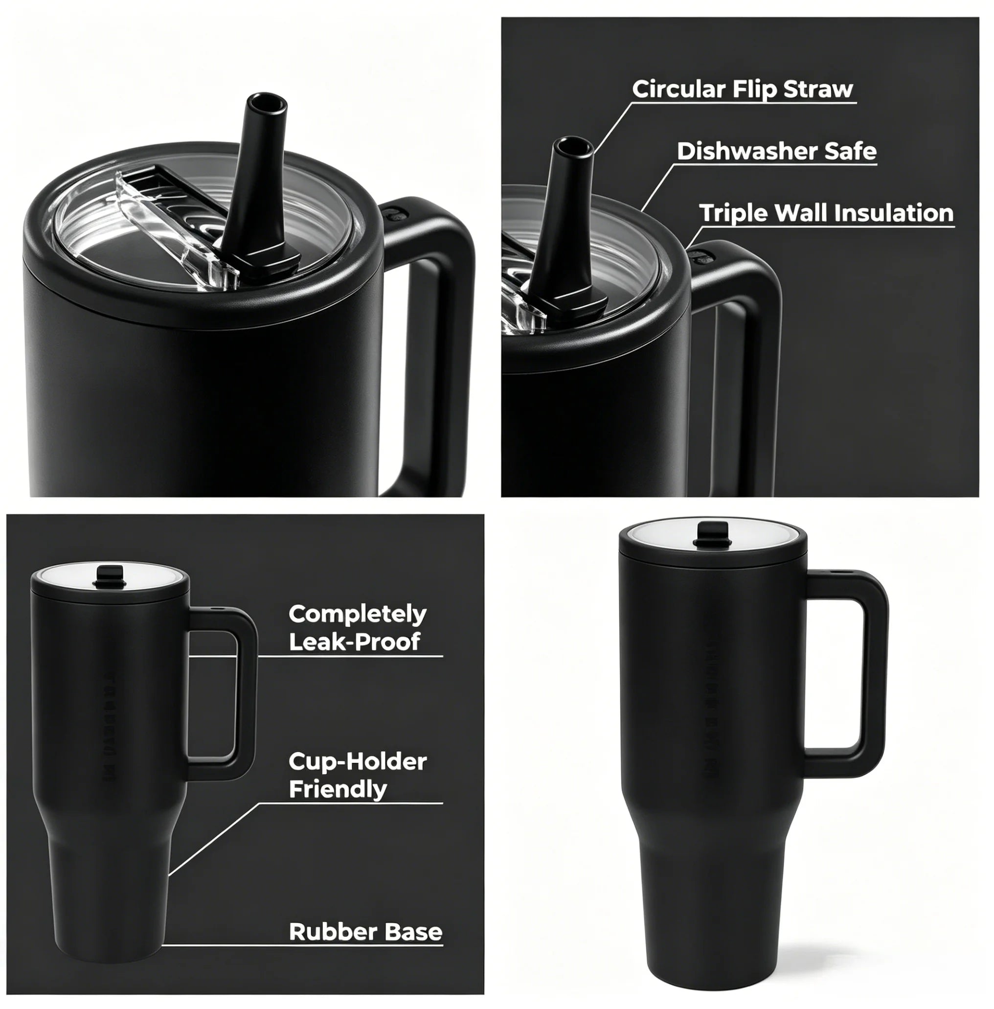 40oz HYD Portable Travel Tumbler, Stylish Universal Car Water Cup with Straw for Men Women