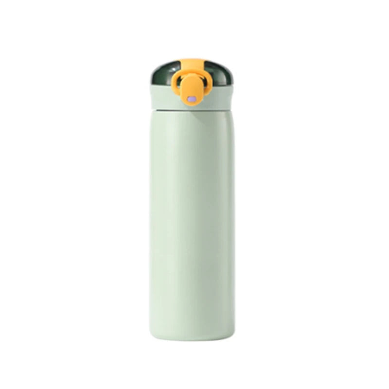 1pc 320/460ML Stainless Steel Thermal Bottle Portable Kids Straw Mug Cold and Hot Thermal Thermos Student Water Bottle