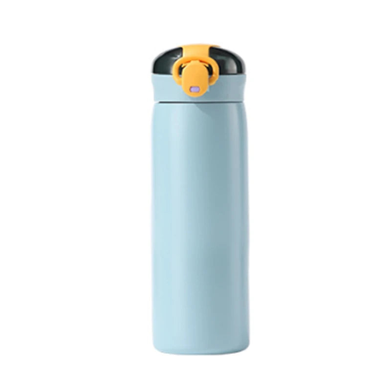 1pc 320/460ML Stainless Steel Thermal Bottle Portable Kids Straw Mug Cold and Hot Thermal Thermos Student Water Bottle