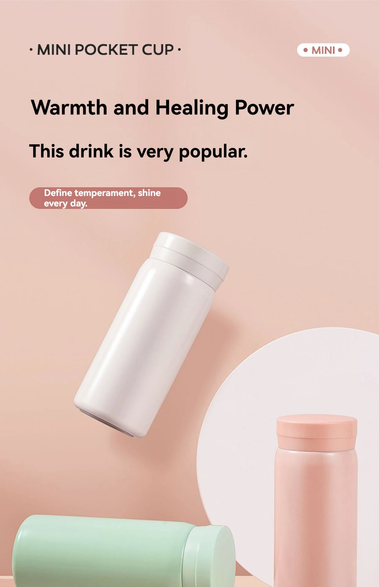 200ML/300ML Mini Insulated Cup Stainless Steel Pocket Cup Car Vacuum Flasks Coffee Cup Portable Leak-proof Thermal Water Bottle