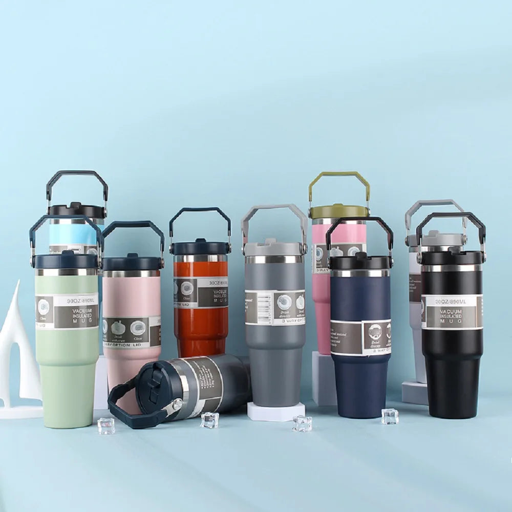 890ml Ultra Large Capacity Insulated Cup 304 Stainless Steel Insulated Cup Cold Insulated Outdoor Portable Ice Cream Cup